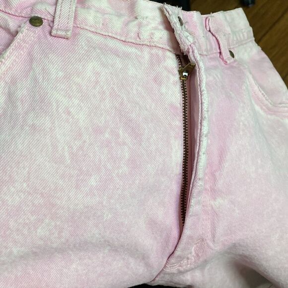 90s Pink Acid Wash Levi's High Waist 573s Pinup Jeans Relaxed Fit Tapered Leg - Picture 7 of 16